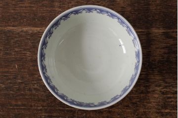 古民具・骨董　明治期　伊万里焼　染付蓋茶碗2客セット(和食器)(R-042741)