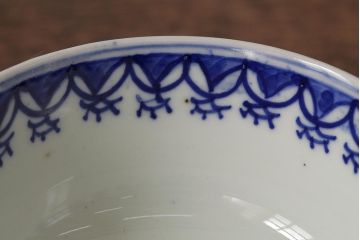 古民具・骨董　明治期　伊万里焼　染付蓋茶碗2客セット(和食器)(R-042741)