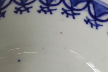 古民具・骨董　明治期　伊万里焼　染付蓋茶碗2客セット(和食器)(R-042741)