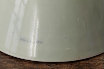 古民具・骨董　江戸期　古伊万里　青磁染付蓋茶碗2客セット(和食器)(R-042743)