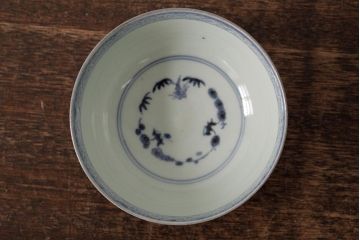 江戸期　古伊万里　瑠璃金彩花文蓋茶碗2客セット(和食器)(R-042744)