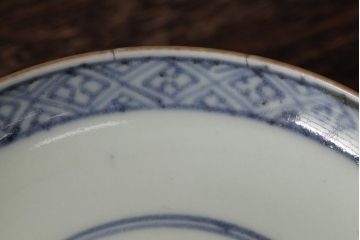 江戸期　古伊万里　瑠璃金彩花文蓋茶碗2客セット(和食器)(R-042747)