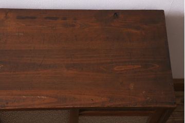 アンティーク家具　木製　ダイヤガラス入り　レトロスタイルにおすすめな小振りの戸棚(収納棚、キャビネット)(R-042753)