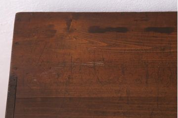 アンティーク家具　木製　ダイヤガラス入り　レトロスタイルにおすすめな小振りの戸棚(収納棚、キャビネット)(R-042753)