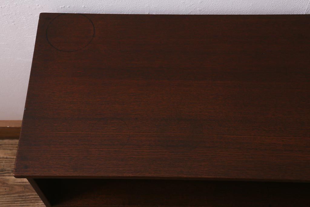 アンティーク家具　指物家具　桑・タモ・桐材　品の良い作りが魅力的な上手物の飾り棚(戸棚、収納棚)(R-042754)