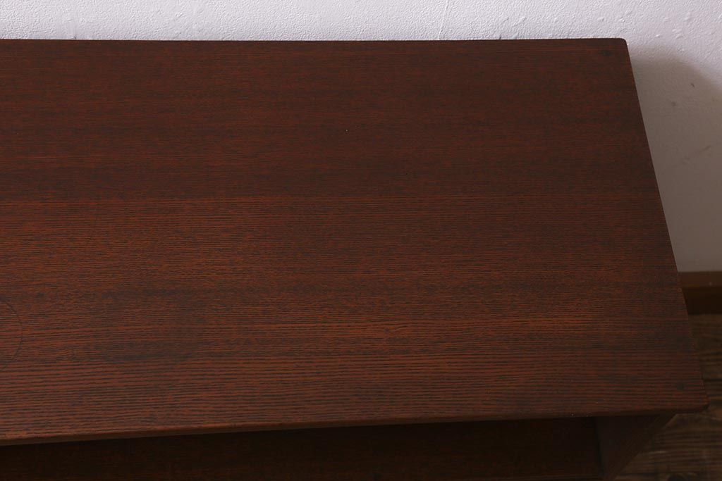 アンティーク家具　指物家具　桑・タモ・桐材　品の良い作りが魅力的な上手物の飾り棚(戸棚、収納棚)(R-042754)