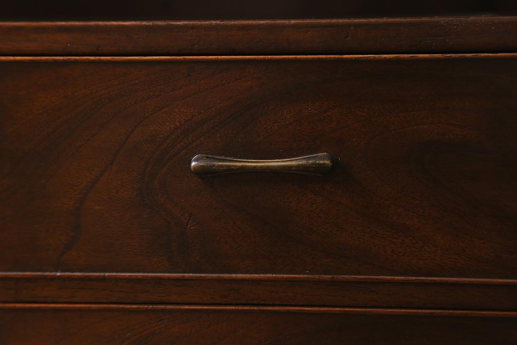 アンティーク家具　指物家具　桑・タモ・桐材　品の良い作りが魅力的な上手物の飾り棚(戸棚、収納棚)(R-042754)