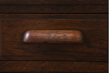 アンティーク家具　ナラ材製　上手物　立派な佇まいの木製両袖デスク(ワークデスク、机、在宅ワーク、在宅用)(R-042755)