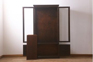 中古　希少な廃盤品!!　北海道民芸家具　OM158　品のある空間づくりにおすすめな飾り棚(収納棚、キャビネット)(定価約めな飾り棚(収納棚、キャビネット)(R-042756)
