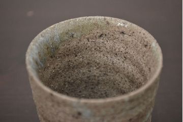 アンティーク雑貨　1968年　加守田章二作　灰釉湯呑　二客(共箱)(R-042758)