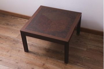 ヴィンテージ家具　デンマーク　TRANEKAER DENMARK(トラネケア社)　Rolf Middelboe(ロルフ・ミドルボー)　パーケット天板のコーヒーテーブル(センターテーブル、ビンテージ、北欧)(R-042807)