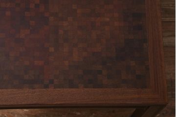 ヴィンテージ家具　デンマーク　TRANEKAER DENMARK(トラネケア社)　Rolf Middelboe(ロルフ・ミドルボー)　パーケット天板のコーヒーテーブル(センターテーブル、ビンテージ、北欧)(R-042807)