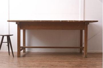 アンティーク家具　昭和レトロな雰囲気漂う作業台(ダイニングテーブル)(R-042809)