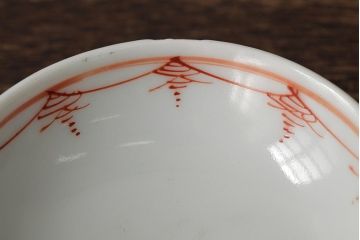 明治大正期　色絵染付蓋茶碗2客セット(和食器)(R-042810)