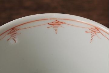 明治大正期　色絵染付蓋茶碗2客セット(和食器)(R-042810)