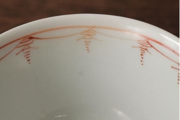 明治大正期　色絵染付蓋茶碗2客セット(和食器)(R-042811)