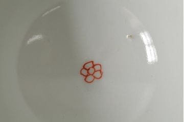 明治大正期　色絵染付蓋茶碗2客セット(和食器)(R-042811)