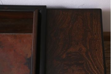 アンティーク家具　銅壺付き　ケヤキ材　美しい杢目が魅力の長火鉢(木製火鉢)(R-042812)