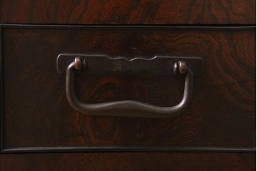 アンティーク家具　銅壺付き　ケヤキ材　美しい杢目が魅力の長火鉢(木製火鉢)(R-042812)
