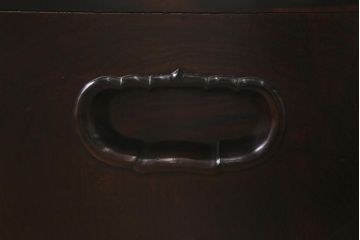 アンティーク家具　銅壺付き　ケヤキ材　美しい杢目が魅力の長火鉢(木製火鉢)(R-042812)