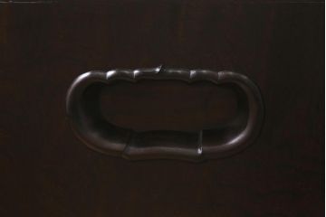 アンティーク家具　銅壺付き　ケヤキ材　美しい杢目が魅力の長火鉢(木製火鉢)(R-042812)