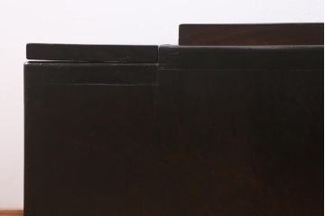アンティーク家具　銅壺付き　ケヤキ材　美しい杢目が魅力の長火鉢(木製火鉢)(R-042812)