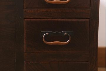 アンティーク家具　明治大正　ケヤキ材　美しい杢目が魅力の長火鉢(木製火鉢)(R-042813)
