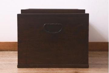アンティーク家具　明治大正　ケヤキ材　美しい杢目が魅力の長火鉢(木製火鉢)(R-042813)