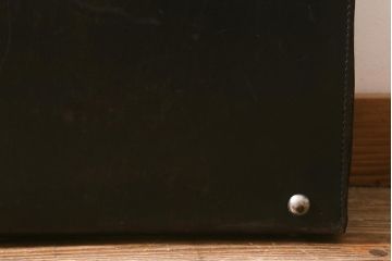 アンティーク　本革　黒いレザーが格好いいトランク(鞄、カバン、収納、ディスプレイ)(R-042821)