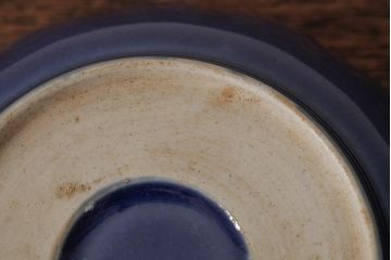 アンティーク雑貨　江戸期　古伊万里　瑠璃釉金彩花文なます皿2枚(中皿、和食器)(R-042825)