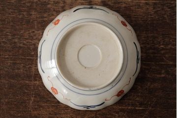 アンティーク雑貨　明治期　伊万里焼　金彩色絵なます皿3枚(中皿、和食器)(R-042832)