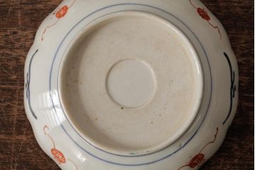 アンティーク雑貨　明治期　伊万里焼　金彩色絵なます皿3枚(中皿、和食器)(R-042832)