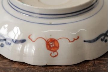 アンティーク雑貨　明治期　伊万里焼　金彩色絵なます皿3枚(中皿、和食器)(R-042832)