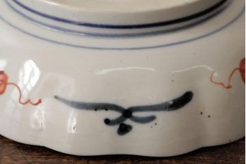 アンティーク雑貨　明治期　伊万里焼　金彩色絵なます皿3枚(中皿、和食器)(R-042832)