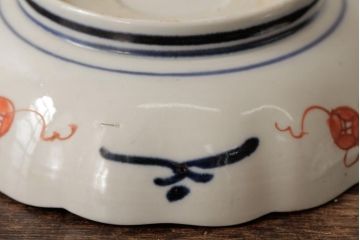 アンティーク雑貨　明治期　伊万里焼　金彩色絵なます皿3枚(中皿、和食器)(R-042833)