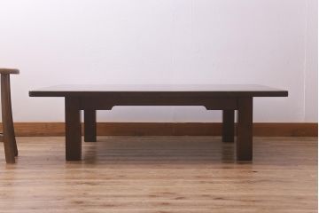 ビンテージ家具　北海道民芸家具　HM4052　シンプルなデザインの座卓(ローテーブル、ヴィンテージ)(定価約15万円)(R-042834)