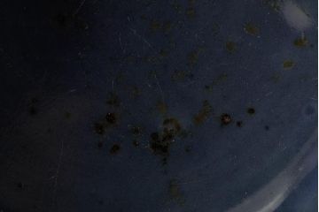 アンティーク雑貨　江戸期　古伊万里　瑠璃金輪花深鉢(深皿、和食器)(R-042838)