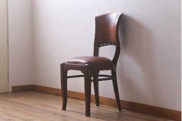 ビンテージ家具　本革使用の高級感あふれるチェア(椅子、ダイニングチェア)(R-042841)