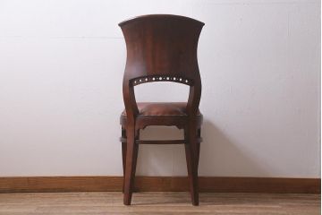 ビンテージ家具　本革使用の高級感あふれるチェア(椅子、ダイニングチェア)(R-042841)