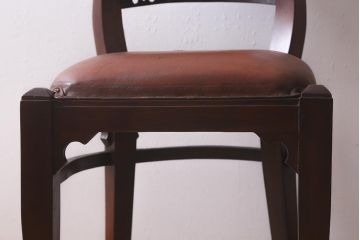ビンテージ家具　本革使用の高級感あふれるチェア(椅子、ダイニングチェア)(R-042842)