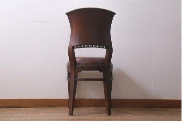 ビンテージ家具　本革使用の高級感あふれるチェア(椅子、ダイニングチェア)(R-042842)
