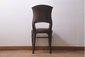 ビンテージ家具　本革使用の高級感あふれるチェア(椅子、ダイニングチェア)(R-042843)