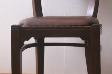 ビンテージ家具　本革使用の高級感あふれるチェア(椅子、ダイニングチェア)(R-042844)