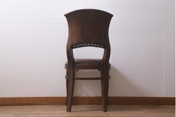 ビンテージ家具　本革使用の高級感あふれるチェア(椅子、ダイニングチェア)(R-042844)