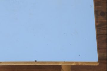 【簡易リペア限定品】レトロ家具　昭和中期　ペイント家具　淡い色味が爽やかなローテーブル(R-042855)