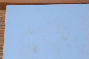 レトロ家具　昭和中期　ペイント家具　淡い色味が爽やかなローテーブル(R-042855)