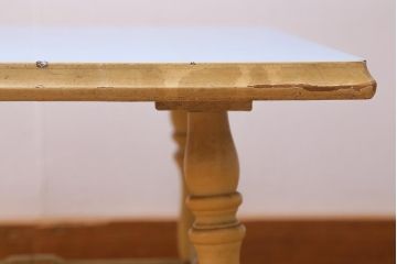 レトロ家具　昭和中期　ペイント家具　淡い色味が爽やかなローテーブル(R-042855)