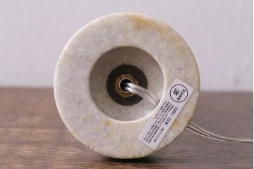 アンティーク照明　昭和初期　台座大理石　グリーンのガラスボディがおしゃれなテーブルランプ(卓上照明、スタンドライト)(R-042860)