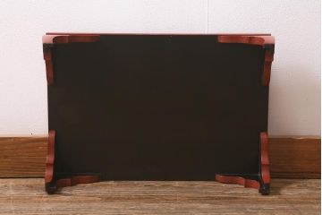仏教美術　江戸〜明治期　古い根来塗花台(飾り台、平卓、仏具)(R-042863)