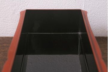 アンティーク雑貨　大正昭和初期　あめんぼう蒔絵　木製　文箱(漆器、収納箱)(R-042866)
